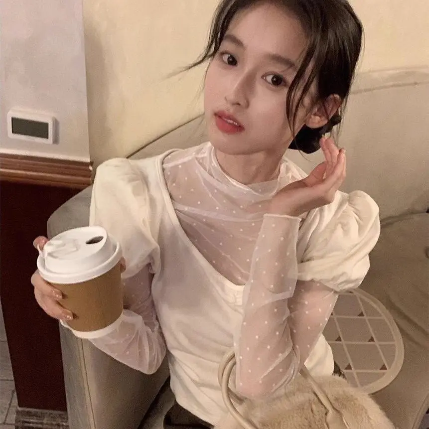 Long Sleeve Lace Mesh Half High Collar Elastic Spring Summer Autumn Winter Inner And Outer Wear Polka Dot round Dot Base Shirt
Long Sleeve Lace Mesh Half High Collar Elastic Spring Summer Autumn Winter Inner And Outer Wear Polka Dot round Dot Base Shirt