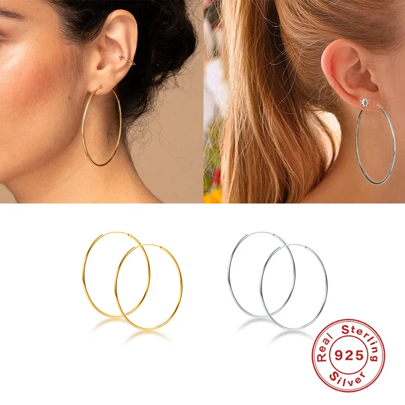 925 Sterling Silver Classic Hoop Earrings Gold & Silver Tone Minimalist Dainty Jewelry for Women, Trendy Everyday Wear 2025
925 Sterling Silver Classic Hoop Earrings Gold & Silver Tone Minimalist Dainty Jewelry for Women, Trendy Everyday Wear 2025