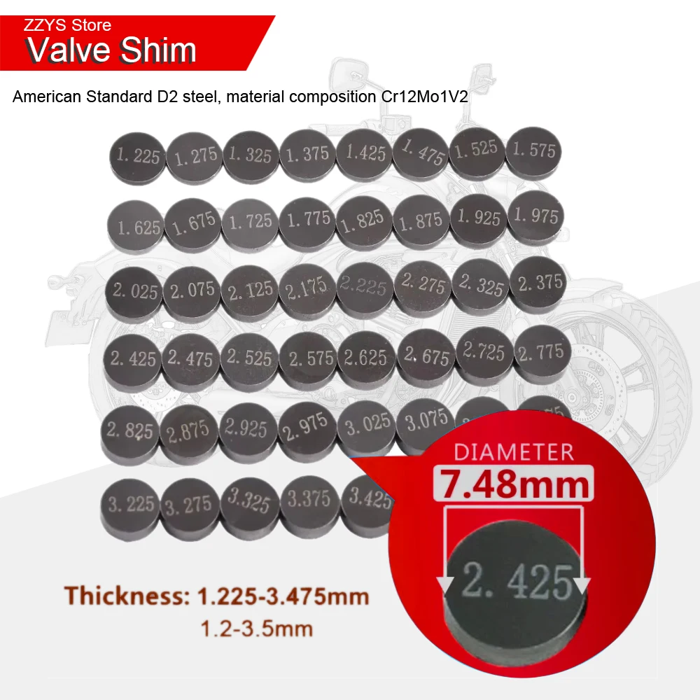 5pc 7.48mm Adjustable Valve Gasket Shim Pad Kit Cams For Kawasaki ZZR600 ZZR 600 ZX750 ZX Ninja 750 ZX7RR ZX-7RR ZX-7R ZX7R
5pc 7.48mm Adjustable Valve Gasket Shim Pad Kit Cams For Kawasaki ZZR600 ZZR 600 ZX750 ZX Ninja 750 ZX7RR ZX-7RR ZX-7R ZX7R