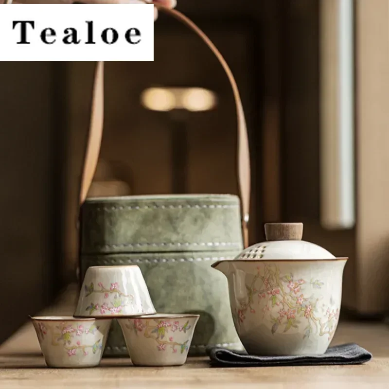 Beige Ru Kiln Travel Tea Set Peach Blossom Quick Customer Cup One Pot Three Cups Ceramic Outdoor Car Portable Kung Fu Tea Set
Beige Ru Kiln Travel Tea Set Peach Blossom Quick Customer Cup One Pot Three Cups Ceramic Outdoor Car Portable Kung Fu Tea Set