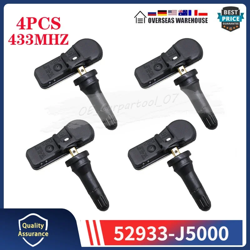 4PCS/Lot Tire Pressure Monitor System Sensor 52933-J5000 For 2018-2026 Genesis G70 2017-2023 Kia Stinger 433Mhz TPMS 52933J5000
4PCS/Lot Tire Pressure Monitor System Sensor 52933-J5000 For 2018-2026 Genesis G70 2017-2023 Kia Stinger 433Mhz TPMS 52933J5000