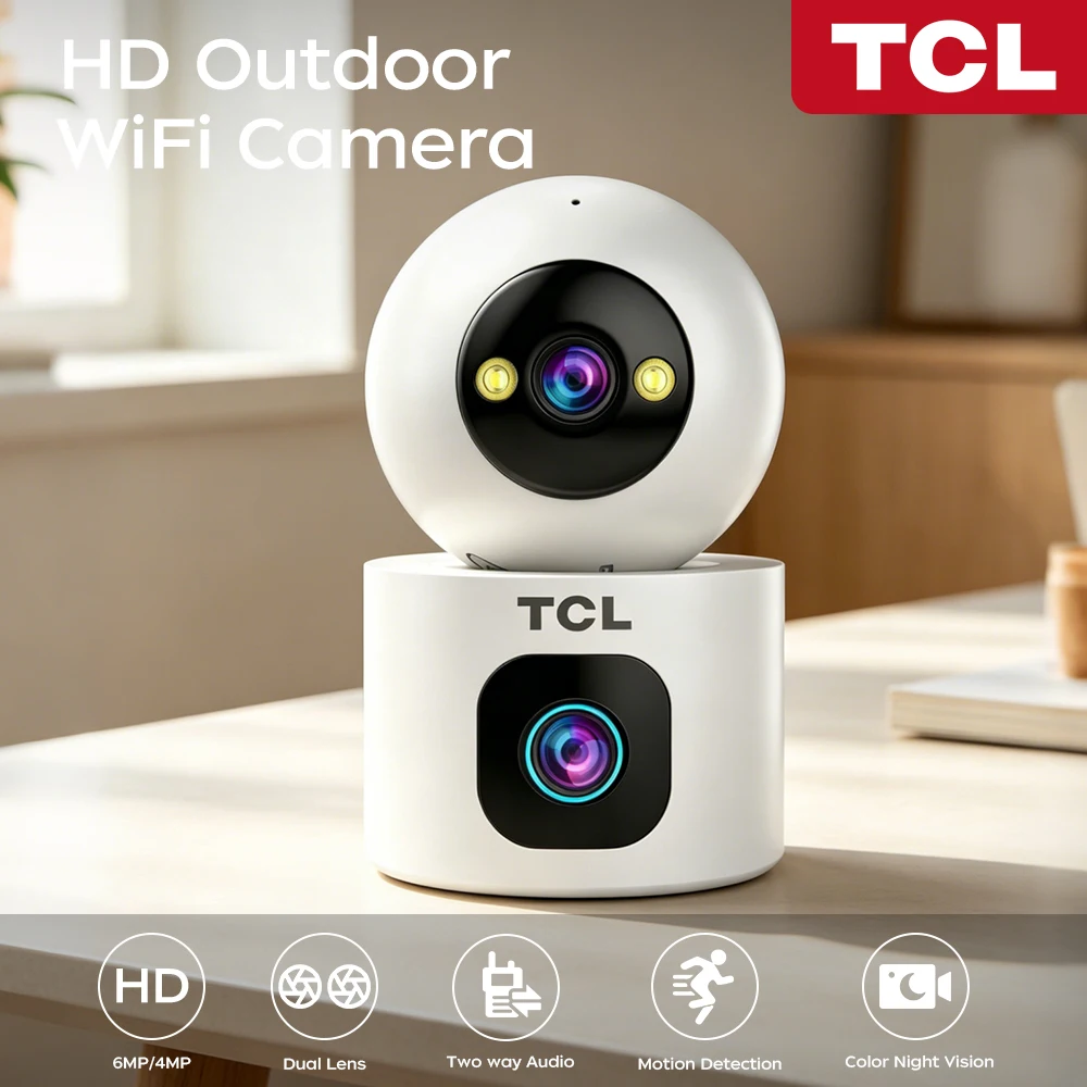 TCL 3MP Dual Lens Indoor WiFi Camera 360° Home Security Camera Color Night Vision Two Way Audio Surveillance Baby Monitor
TCL 3MP Dual Lens Indoor WiFi Camera 360° Home Security Camera Color Night Vision Two Way Audio Surveillance Baby Monitor