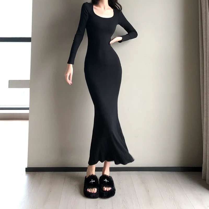 Spring Long Sleeve Slim Waist Tightening Pure Desire Sexy Women's Clothing Solid Color Square Collar Commute Long Fishtail Skirt
Spring Long Sleeve Slim Waist Tightening Pure Desire Sexy Women's Clothing Solid Color Square Collar Commute Long Fishtail Skirt