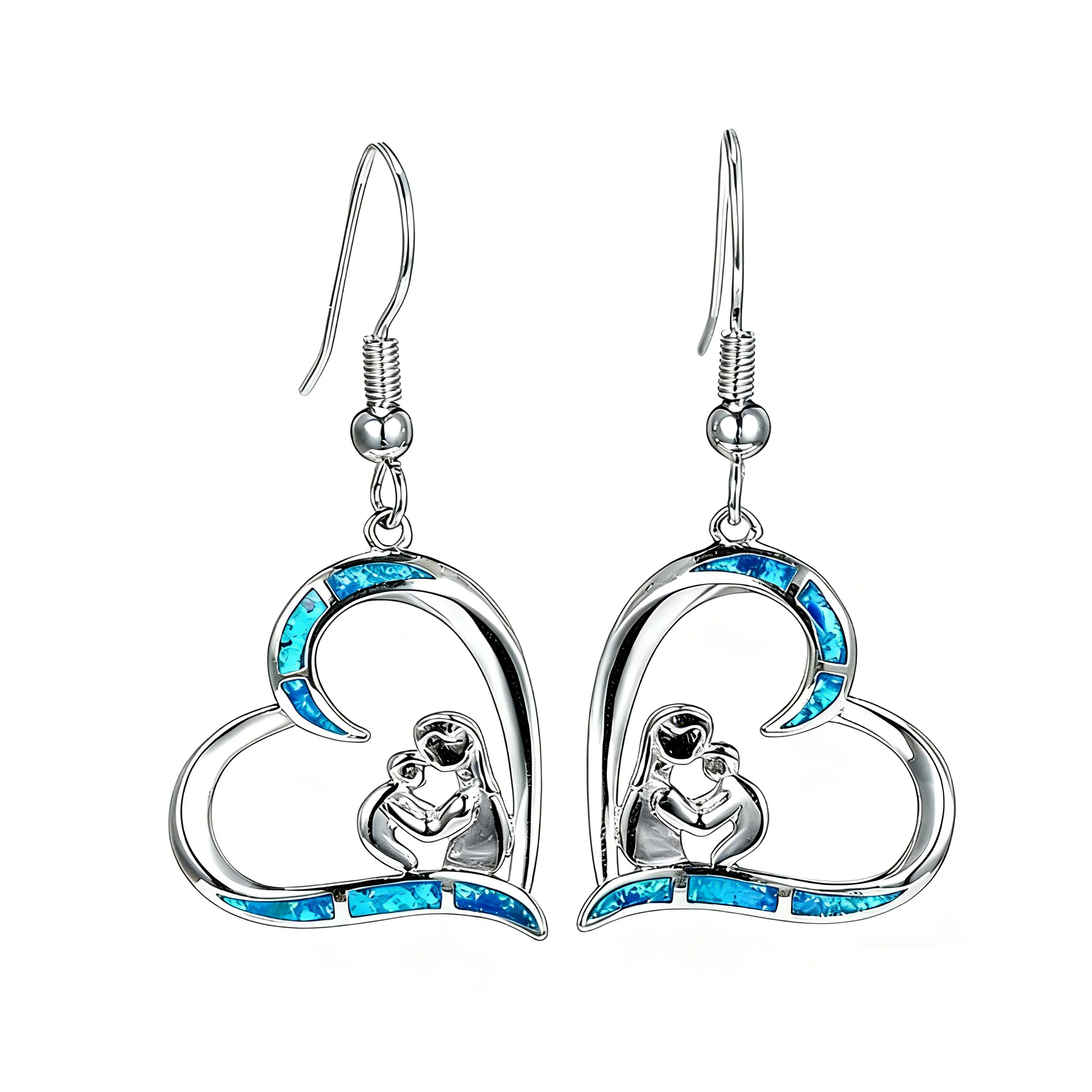 Vintage Style Hollow Heart Blue Opal Earring for Women,Artistic Mother & Baby Pendant Earrings Mother's Day Jewelry Gift for Mom
Vintage Style Hollow Heart Blue Opal Earring for Women,Artistic Mother & Baby Pendant Earrings Mother's Day Jewelry Gift for Mom