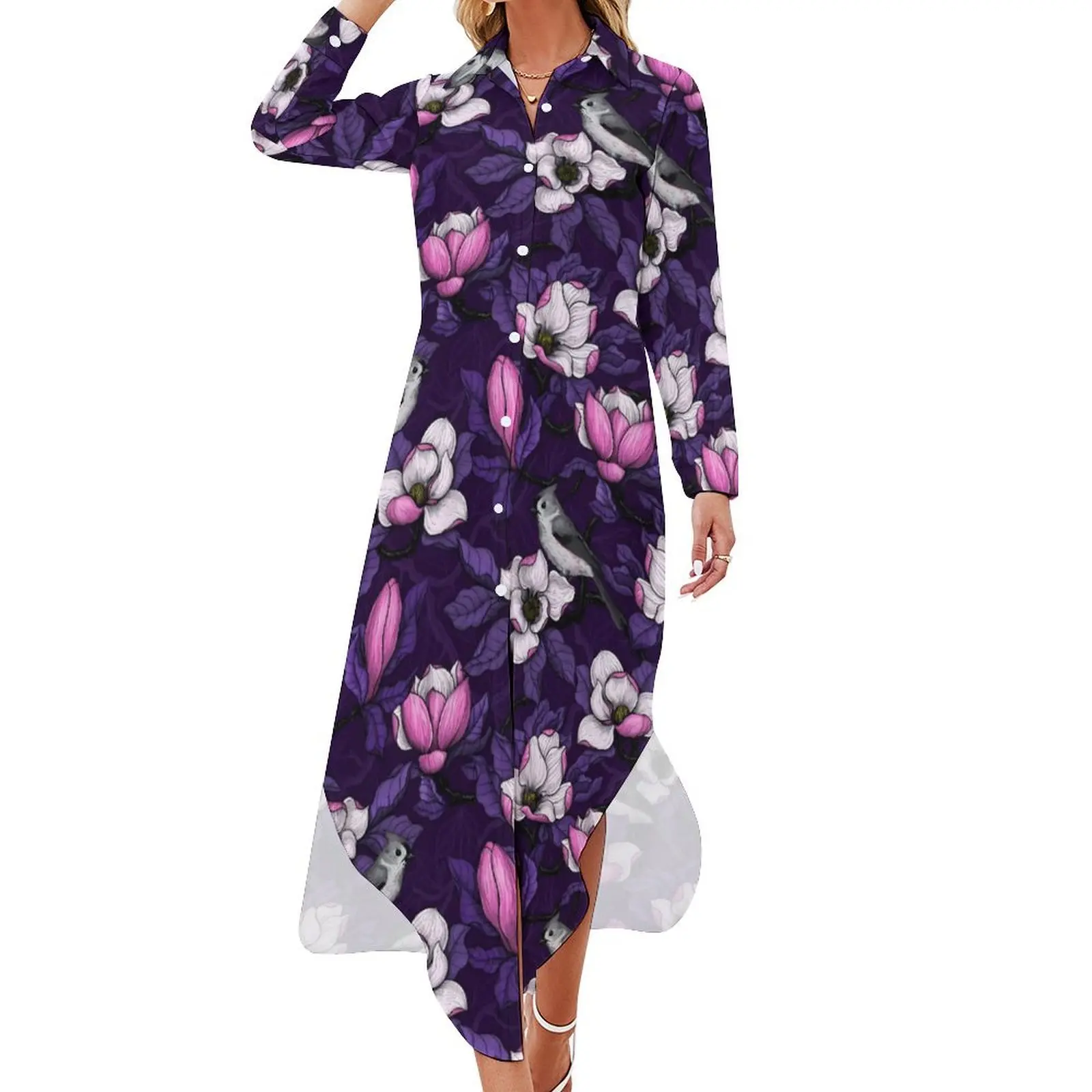 Cute Birds Flower Chiffon Dress Magnolia And Titmouse Vintage Dresses Women Long Sleeve Streetwear V Neck Design Casual Dress
Cute Birds Flower Chiffon Dress Magnolia And Titmouse Vintage Dresses Women Long Sleeve Streetwear V Neck Design Casual Dress