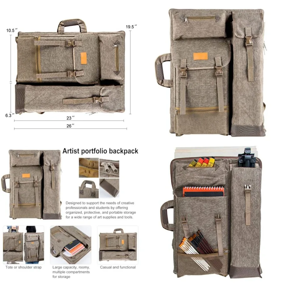TRANSON Art Portfolio Case Artist Backpack Canvas Bag Large 26" x 19.5"
TRANSON Art Portfolio Case Artist Backpack Canvas Bag Large 26" x 19.5"