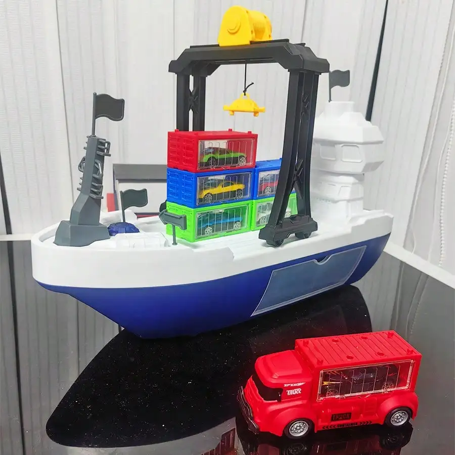 Stackable Cargo Ship Toy Set, DIY Container Car Building Kit with Vehicles & Launcher. Kids Construction Gift for Boys 3+
Stackable Cargo Ship Toy Set, DIY Container Car Building Kit with Vehicles & Launcher. Kids Construction Gift for Boys 3+