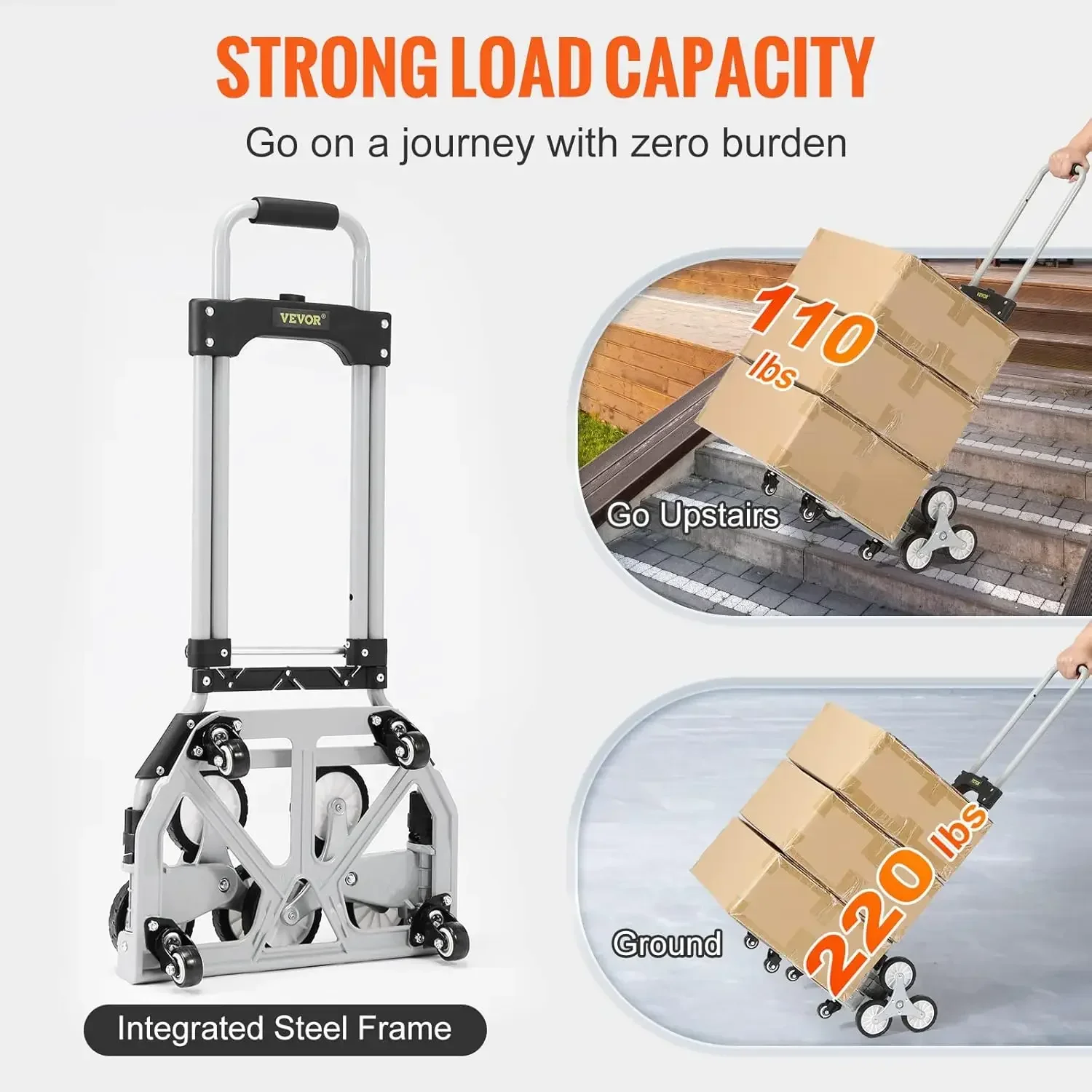 Stair Climbing Cart, 220 lbs Capacity Hand Truck with Adjustable Handle, Folding Dolly Cart for Stairs
Stair Climbing Cart, 220 lbs Capacity Hand Truck with Adjustable Handle, Folding Dolly Cart for Stairs