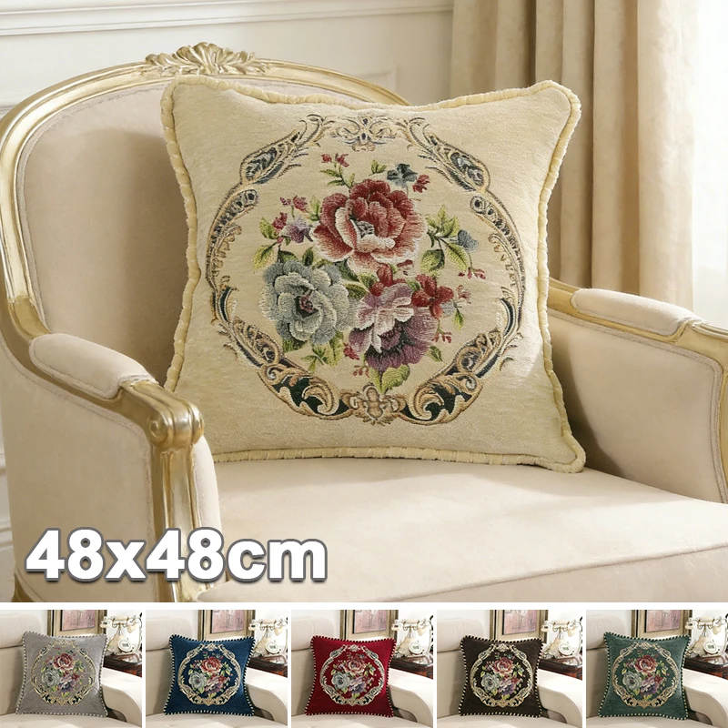 Classic European Style Square Pillowcase 48x48cm Soft Embroidery Flower Cushion Cover for Sofa Bed Car Home Decor Without Core
Classic European Style Square Pillowcase 48x48cm Soft Embroidery Flower Cushion Cover for Sofa Bed Car Home Decor Without Core