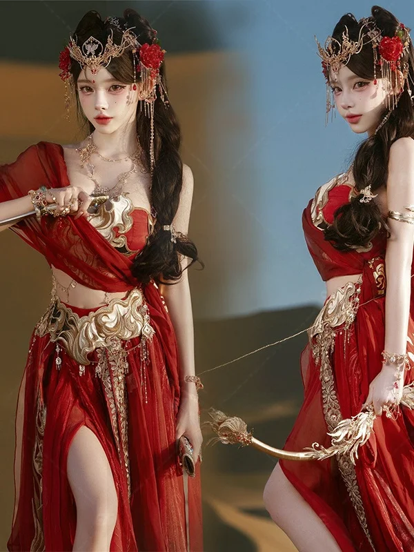 Red Dance Costume Women's Ancient Chinese Style Travel Photography Studio New Arrival Princess of Western Regions Ethnic Flavor
Red Dance Costume Women's Ancient Chinese Style Travel Photography Studio New Arrival Princess of Western Regions Ethnic Flavor