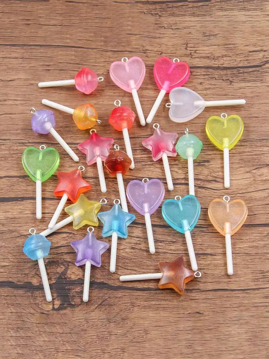 DIY Resin Lollipop Charms Star Heart Shape Jewelry Pendants For Bags Bracelets Keychains
DIY Resin Lollipop Charms Star Heart Shape Jewelry Pendants For Bags Bracelets Keychains