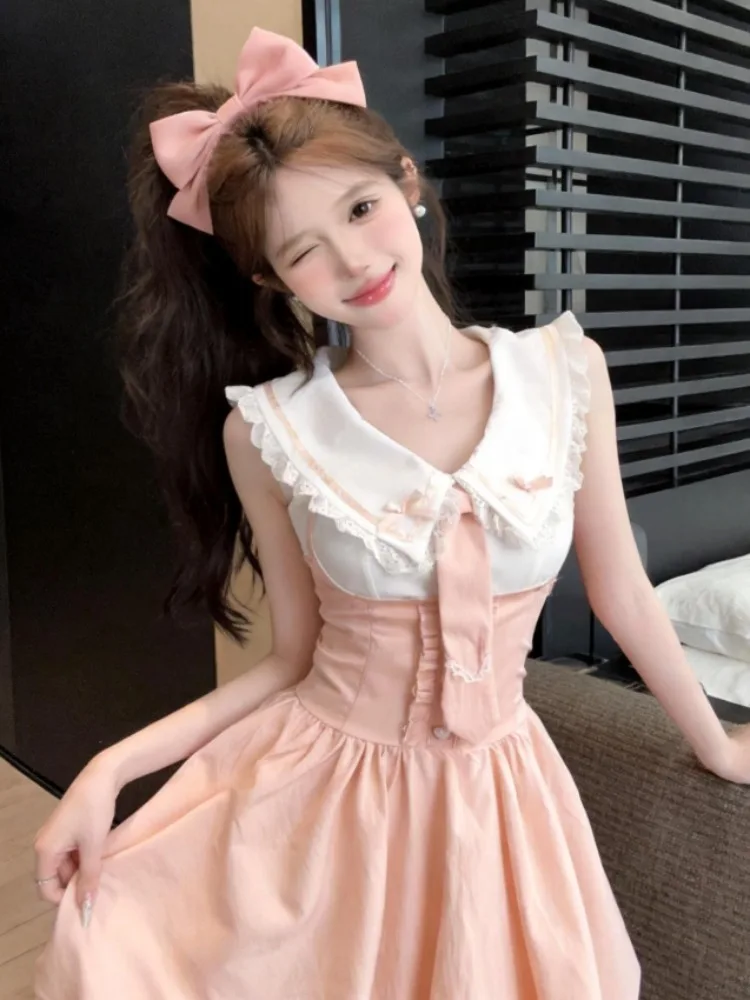 Retro Sweet Pure Desire Lace Splicing Design Slimming Bloom Skirt Fashion Two-Piece Set Korean Style Commute Casual Summer
Retro Sweet Pure Desire Lace Splicing Design Slimming Bloom Skirt Fashion Two-Piece Set Korean Style Commute Casual Summer