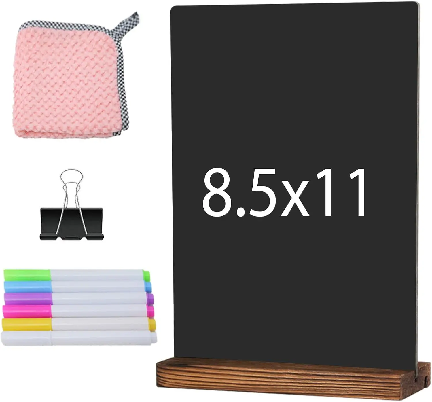 Double-Sided Chalkboard Sign with Wooden Base, 8.7x12 Inches, Reusable Message Board for Home, Cafe, Wedding
Double-Sided Chalkboard Sign with Wooden Base, 8.7x12 Inches, Reusable Message Board for Home, Cafe, Wedding