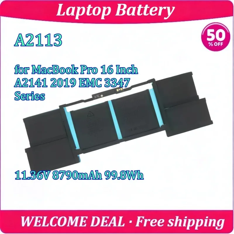 New A2113 for MacBook Pro 16 Inch A2141 2019 EMC 3347 Series 11.36V 8790mAh 99.8Wh High Capacity Long Endurance Lithium Battery
New A2113 for MacBook Pro 16 Inch A2141 2019 EMC 3347 Series 11.36V 8790mAh 99.8Wh High Capacity Long Endurance Lithium Battery