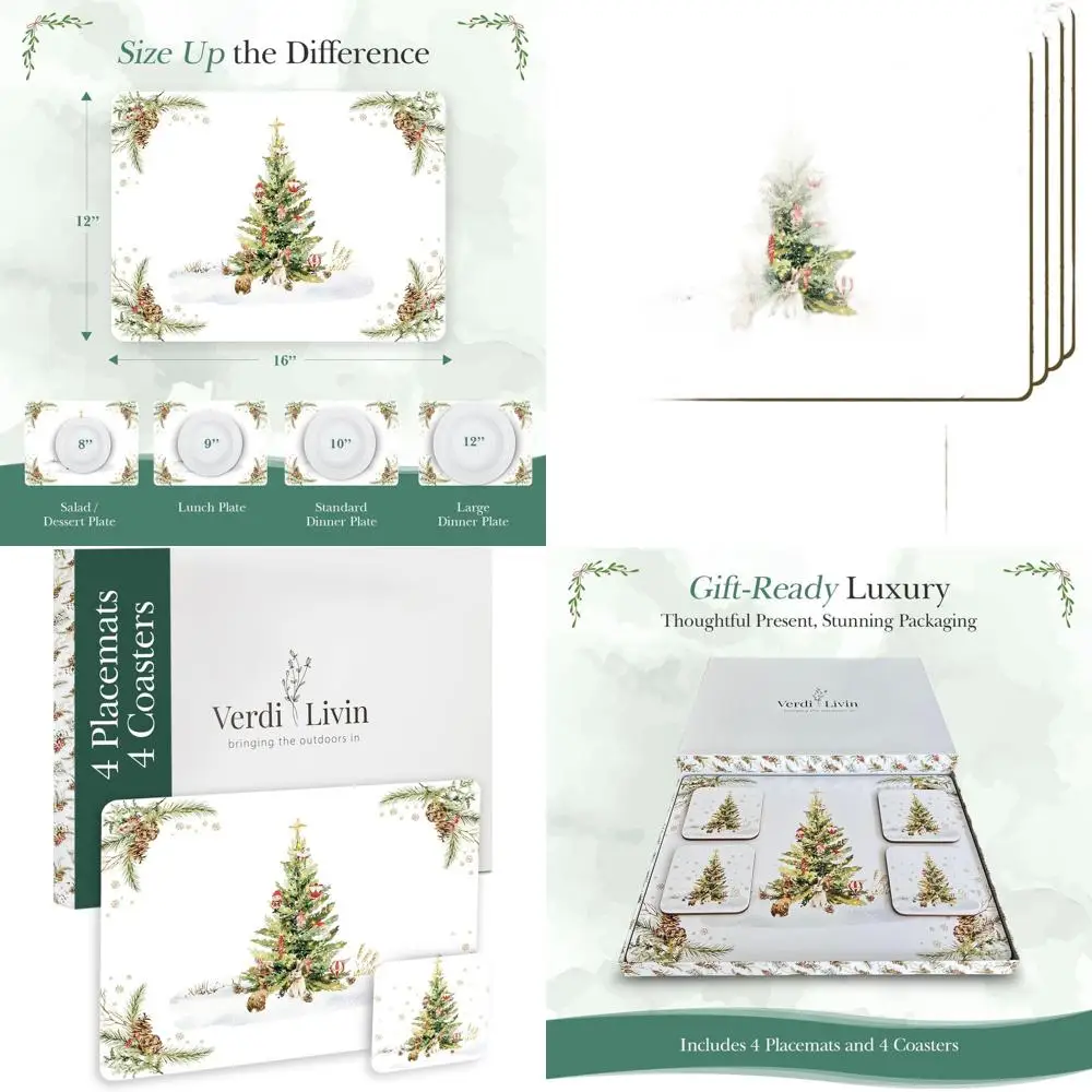 Set of 4 Heat-Resistant Cork Placemats, 16.15 x 12.2, Non-Slip, Perfect for Christmas Dining
Set of 4 Heat-Resistant Cork Placemats, 16.15 x 12.2, Non-Slip, Perfect for Christmas Dining