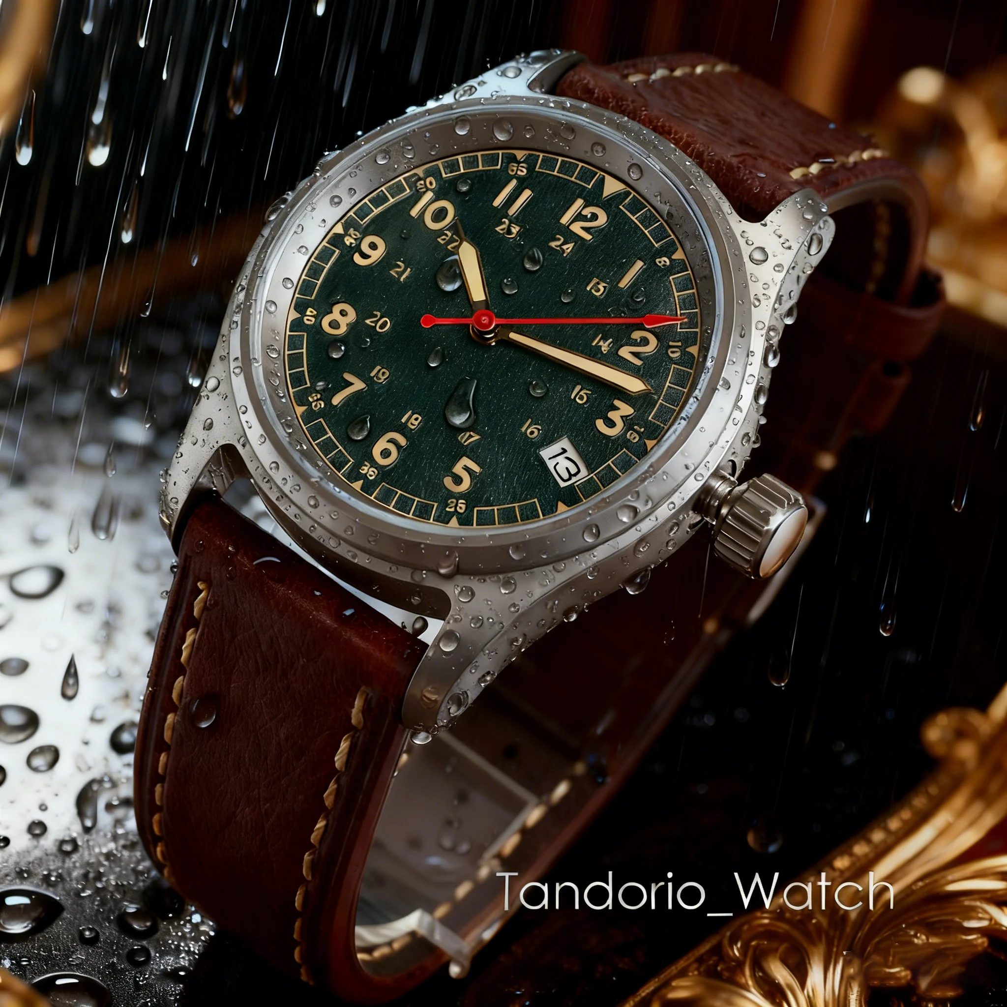 New 36mm Pilot Style Titanium Automatic NH35 Mechanical Men Watch Sapphire Glass 20ATM Diving Wristwatch Red Arrow Second Hands
New 36mm Pilot Style Titanium Automatic NH35 Mechanical Men Watch Sapphire Glass 20ATM Diving Wristwatch Red Arrow Second Hands