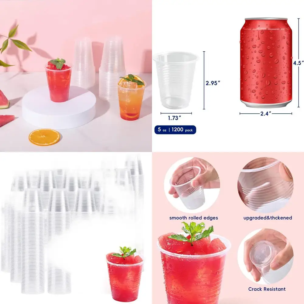 120 упаковок прозрачных пластиковых стаканчиков на 5 унций — маленькие одноразовые стаканчики для кофе со льдом, смузи, молочных коктейлей, холодных напитков
120 упаковок прозрачных пластиковых стаканчиков на 5 унций — маленькие одноразовые стаканчики для кофе со льдом, смузи, молочных коктейлей, холодных напитков