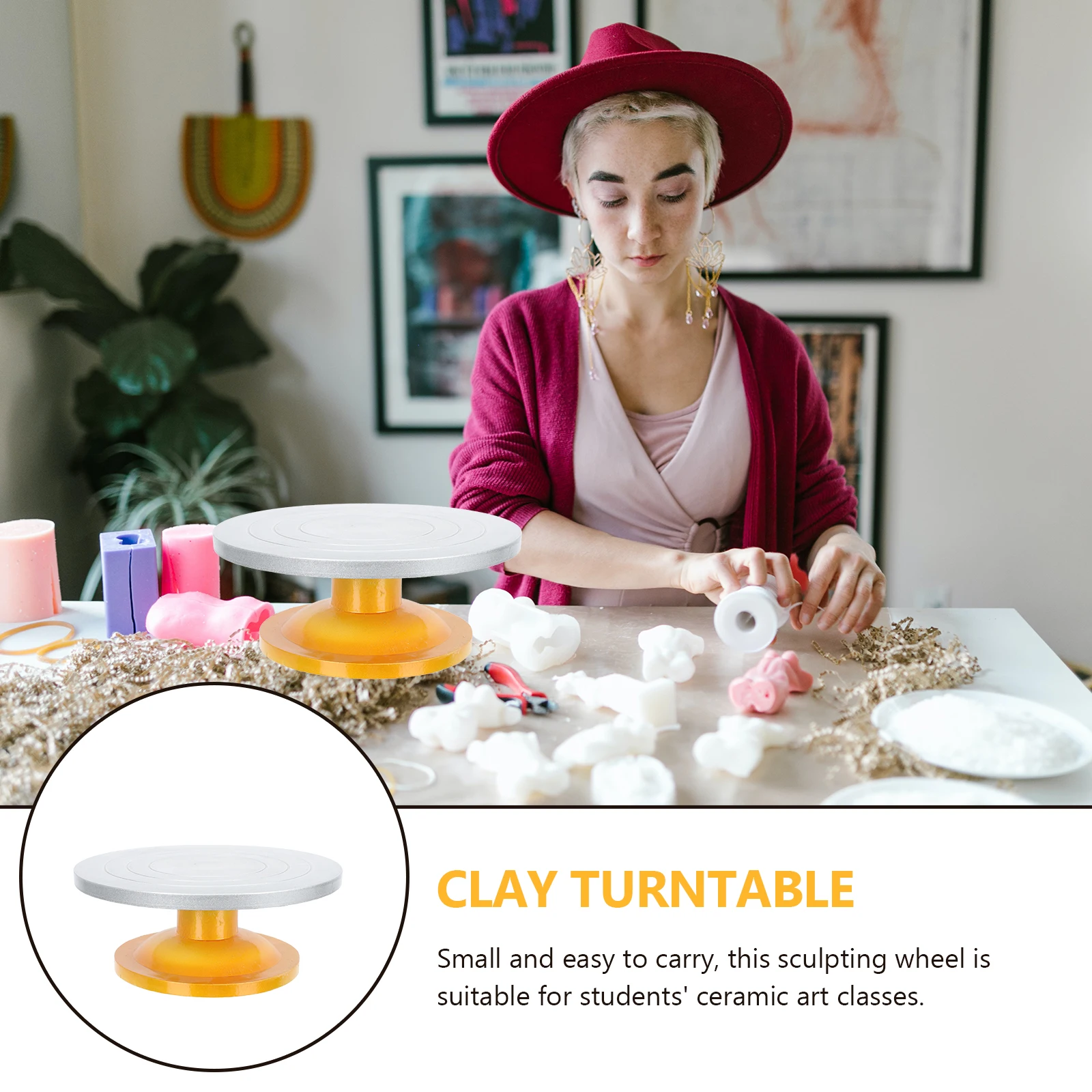 Manual Clay Turntable Superior Plastic Steel Rotating Both Sides 360 Degree Clay Sculpture Tool Pottery Wheel Rotating Bearing
Manual Clay Turntable Superior Plastic Steel Rotating Both Sides 360 Degree Clay Sculpture Tool Pottery Wheel Rotating Bearing