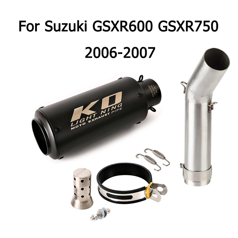 For Suzuki GSXR 600 GSX-R750 2006 2007 K6 K7 Slip On Motorcycle Exhaust Tips Mid Link Pipe 51mm Muffler Baffles With DB Killer 
For Suzuki GSXR 600 GSX-R750 2006 2007 K6 K7 Slip On Motorcycle Exhaust Tips Mid Link Pipe 51mm Muffler Baffles With DB Killer