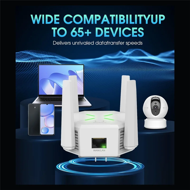 New--Wifi Signal Extender With 1200Mbps Dual Band(Up To 10000Sq.Ft) With 4 Antennas,1-Tap Setup & Ethernet Port US Plug
New--Wifi Signal Extender With 1200Mbps Dual Band(Up To 10000Sq.Ft) With 4 Antennas,1-Tap Setup & Ethernet Port US Plug