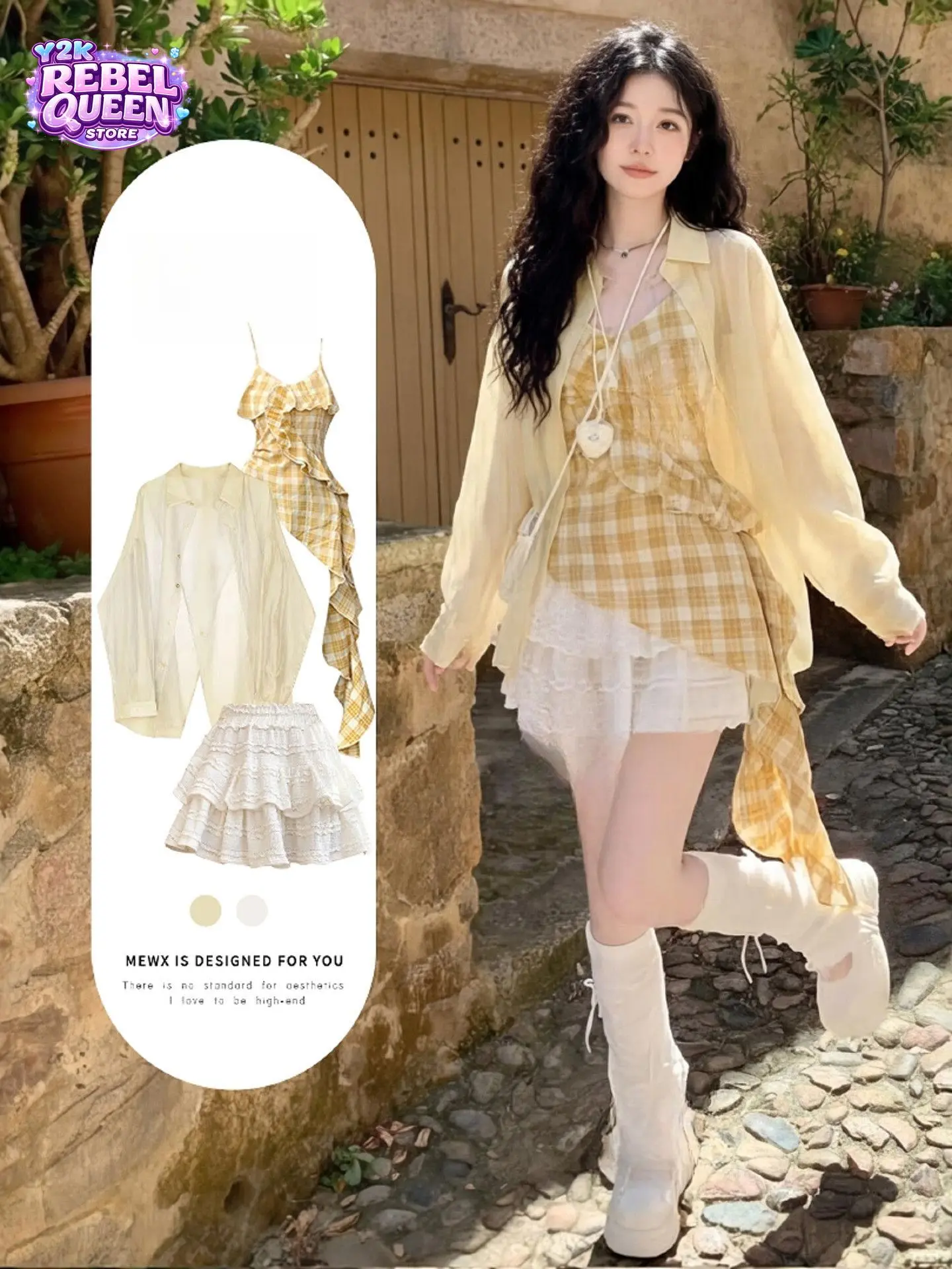 Coquette French Gingham 2 Piece Set Women Slim Fit Spaghetti Strap Ruffle Hem Mini Dress Sheer Sun Shirt Summer Vacation Outfit
Coquette French Gingham 2 Piece Set Women Slim Fit Spaghetti Strap Ruffle Hem Mini Dress Sheer Sun Shirt Summer Vacation Outfit
