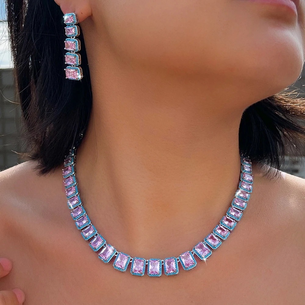 ThreeGraces Elegant Shiny Pink Rectangle Zirconia and Blue Synthetic Turquoise Bridal Wedding Party Jewelry Set for Women T1215
ThreeGraces Elegant Shiny Pink Rectangle Zirconia and Blue Synthetic Turquoise Bridal Wedding Party Jewelry Set for Women T1215