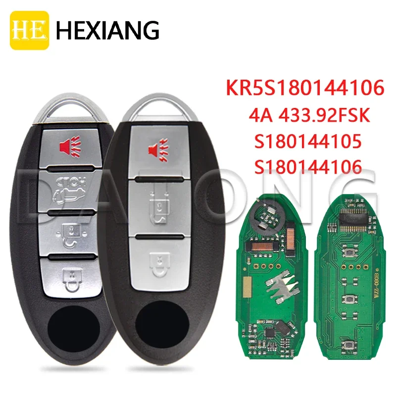 HE Xiang Remote Control Car Key For Nisan X-Trail Rogue 2014 2015 2016 433.92MHz 4A Chip KR5S180144106 Replacement Smart Card
HE Xiang Remote Control Car Key For Nisan X-Trail Rogue 2014 2015 2016 433.92MHz 4A Chip KR5S180144106 Replacement Smart Card