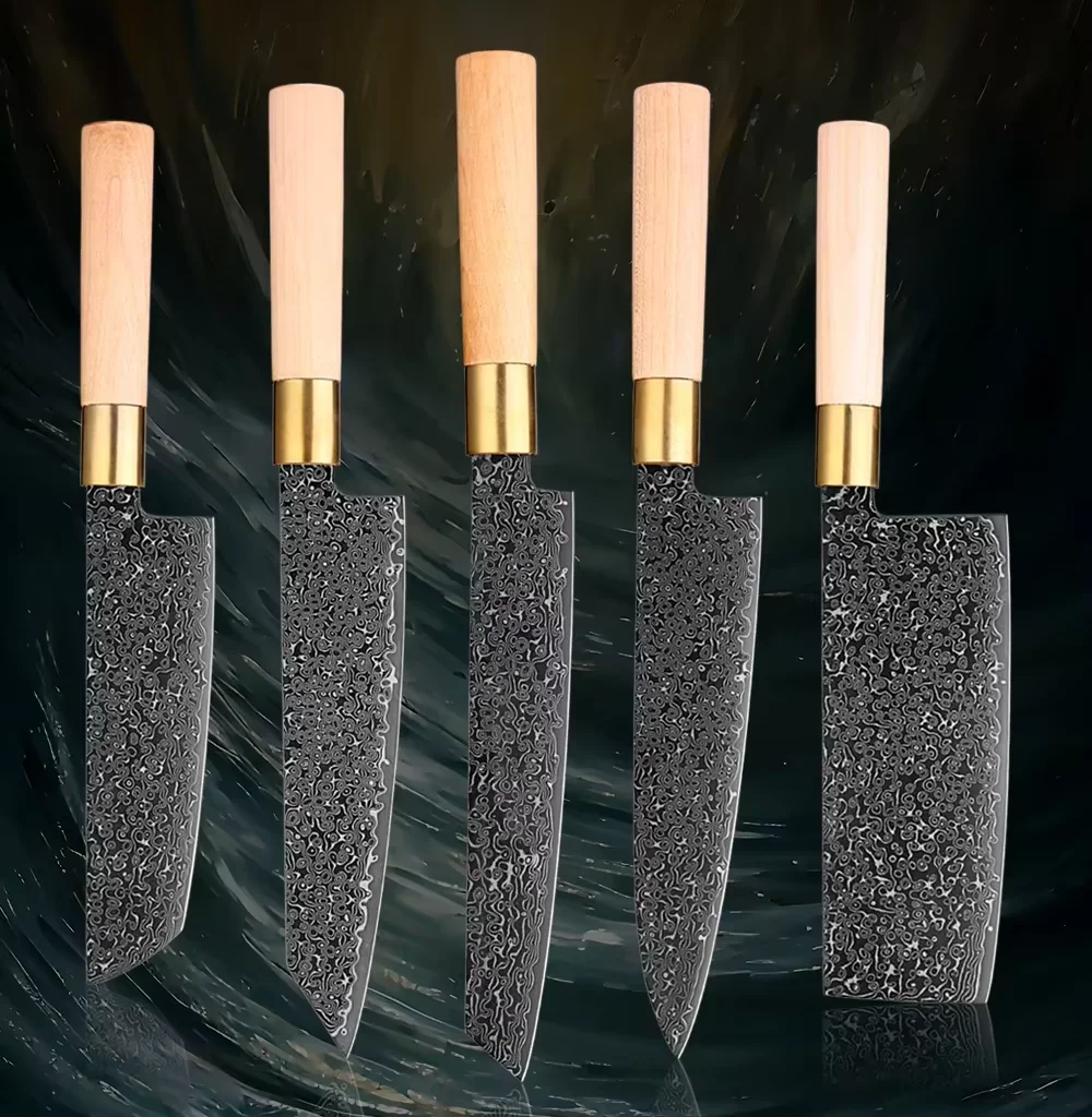 67 layer Damascus Steel kitchen knife set Chef's knife Cutting tool for household black-edged vegetable and meat cutting knife
67 layer Damascus Steel kitchen knife set Chef's knife Cutting tool for household black-edged vegetable and meat cutting knife