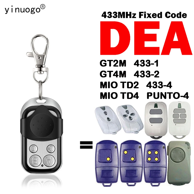 DEA GT2M GT4M 433-1 433-2 MIO TD2 TD4 433-4 PUNTO-4 Пульт дистанционного управления устройством открывания гаражных ворот 433 МГц с фиксированным кодом Пульт дистанционного управления DEA
DEA GT2M GT4M 433-1 433-2 MIO TD2 TD4 433-4 PUNTO-4 Пульт дистанционного управления устройством открывания гаражных ворот 433 МГц с фиксированным кодом Пульт дистанционного управления DEA