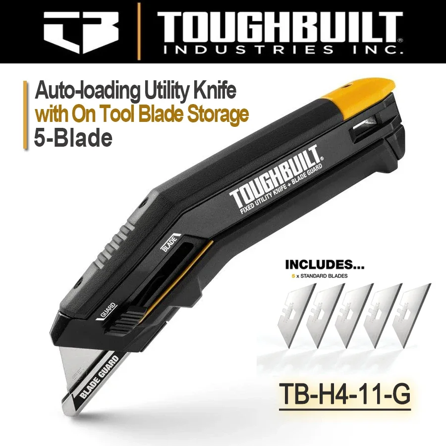 TOUGHBUILT TB-H4-11-G Универсальный нож с 5 лезвиями и лезвием для хранения лезвий для инструментов Сверхмощное фиксированное лезвие с скользящим защитой 3/4 дюйма
TOUGHBUILT TB-H4-11-G Универсальный нож с 5 лезвиями и лезвием для хранения лезвий для инструментов Сверхмощное фиксированное лезвие с скользящим защитой 3/4 дюйма