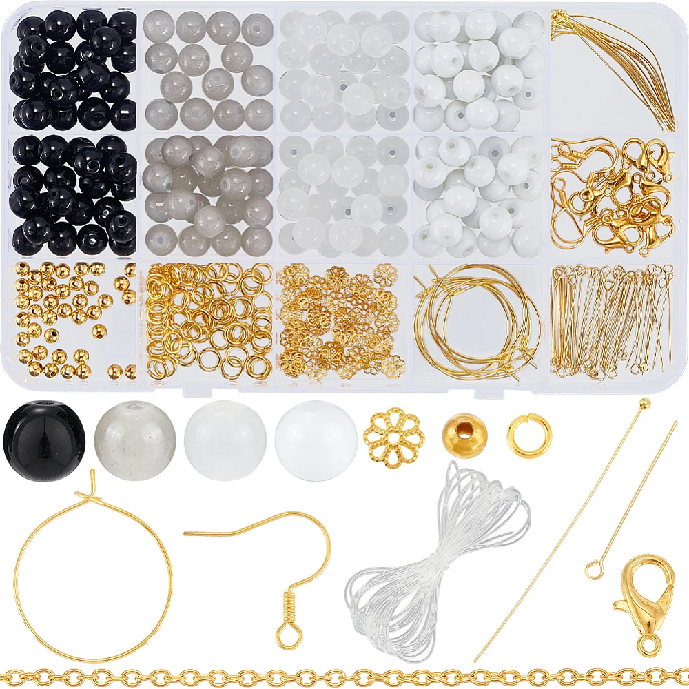 DIY Glass Beaded Bracelets Earrings Jewelry Making Kit Black 2~45x0.6~9x0.4~9mm Hole: 1~4mm
DIY Glass Beaded Bracelets Earrings Jewelry Making Kit Black 2~45x0.6~9x0.4~9mm Hole: 1~4mm
