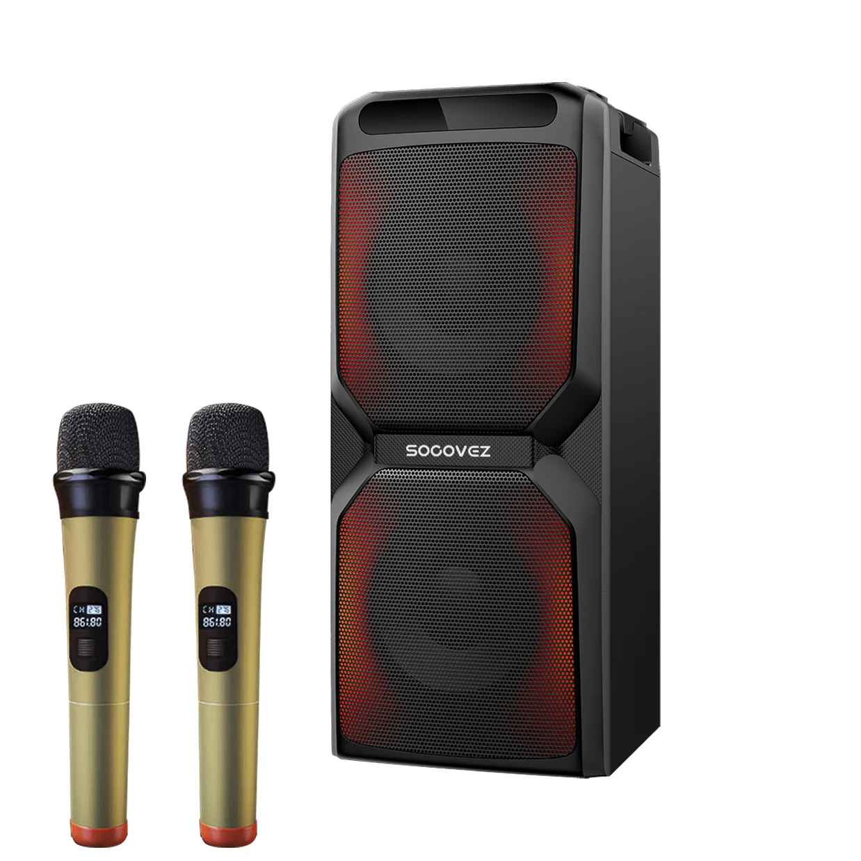 Portable Wireless For Speaker With RGB LED Lights And 2 Microphones For Outdoor Parties Battery Powered
Portable Wireless For Speaker With RGB LED Lights And 2 Microphones For Outdoor Parties Battery Powered