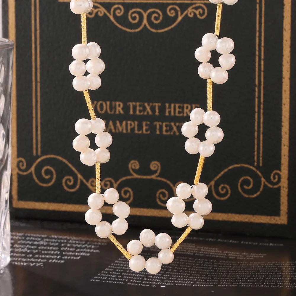 MARKA New Sweet Freshwater Pearl Flower Necklace for Women's Stainless Steel Waterproof Fashion Jewelry
MARKA New Sweet Freshwater Pearl Flower Necklace for Women's Stainless Steel Waterproof Fashion Jewelry