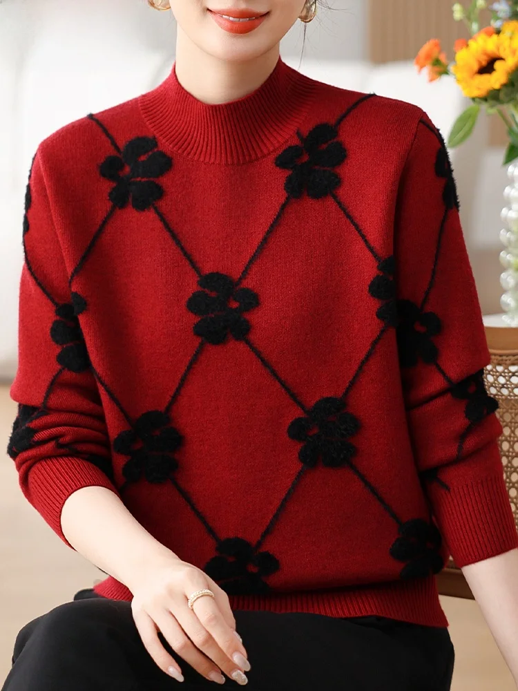 Модный вязаный свитер из осенней коллекции для женщин среднего возраста: базовый топ из высококачественного полиэфирного волокна
Модный вязаный свитер из осенней коллекции для женщин среднего возраста: базовый топ из высококачественного полиэфирного волокна