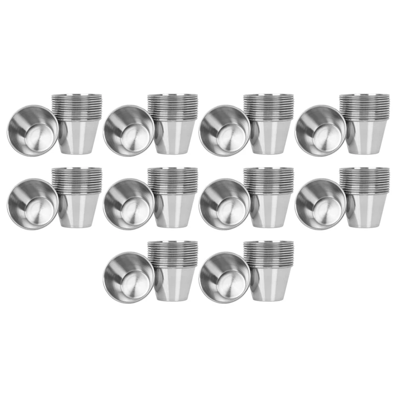 Pack Of 120 - Premium Brushed Stainless Steel Condiment Sauce Cups Spices Pots Liquid Dips Bowls - 2.5Oz 70Ml
Pack Of 120 - Premium Brushed Stainless Steel Condiment Sauce Cups Spices Pots Liquid Dips Bowls - 2.5Oz 70Ml
