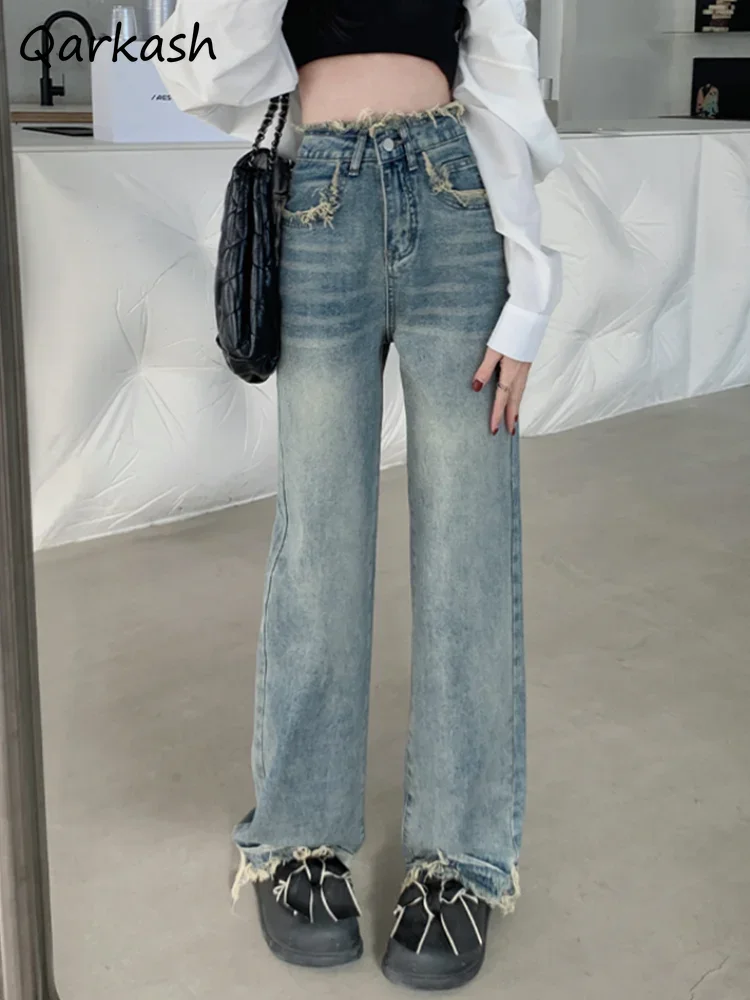 Jeans Women High Waist Wide Leg Loose Edges Autumn New All-match Straight Full Length Trousers Korean Prevalent Streetwear Chic
Jeans Women High Waist Wide Leg Loose Edges Autumn New All-match Straight Full Length Trousers Korean Prevalent Streetwear Chic