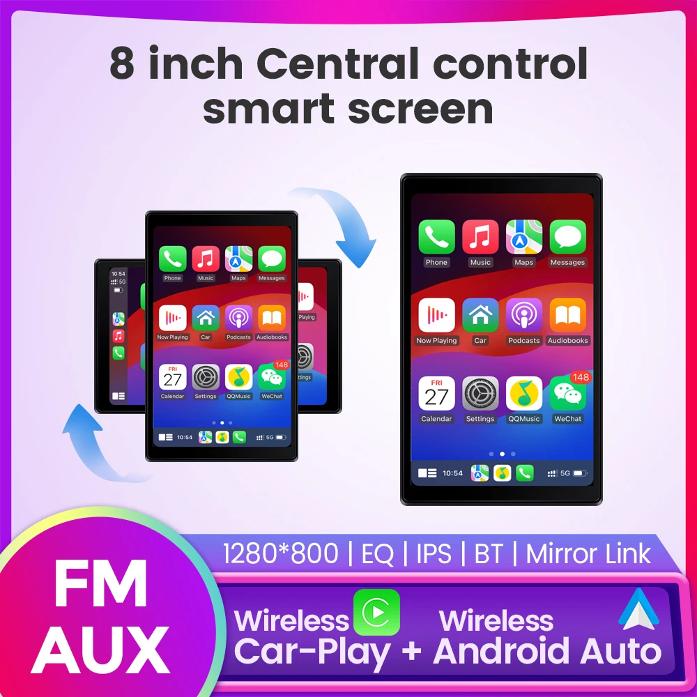 MEKEDE 8 inch Central controlsmart screen 360° Rotate Smart Screen 1280*800 Universal Car Radio Built Car-play Android Auto IPS
MEKEDE 8 inch Central controlsmart screen 360° Rotate Smart Screen 1280*800 Universal Car Radio Built Car-play Android Auto IPS