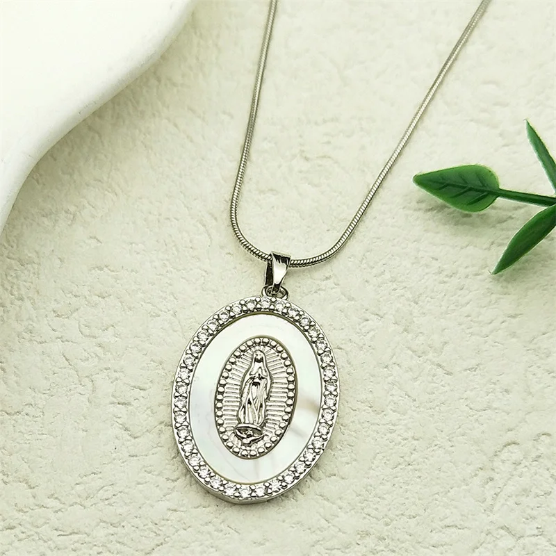 New Trend Virgin Mary Pendant Necklace For Women Men Stainless Steel Silver Color Guadalupe Lady Catholic Chain Jewelry Gifts
New Trend Virgin Mary Pendant Necklace For Women Men Stainless Steel Silver Color Guadalupe Lady Catholic Chain Jewelry Gifts