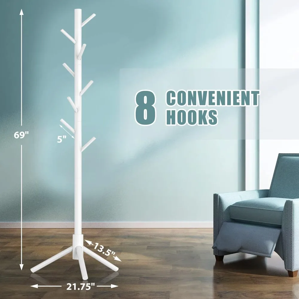 Wooden Coat Rack Stand with 8 Hooks New Zealand Pine 3 Adjustable Coat Standing Tree Easy Assembly for Coats, Hats, Scarves
Wooden Coat Rack Stand with 8 Hooks New Zealand Pine 3 Adjustable Coat Standing Tree Easy Assembly for Coats, Hats, Scarves