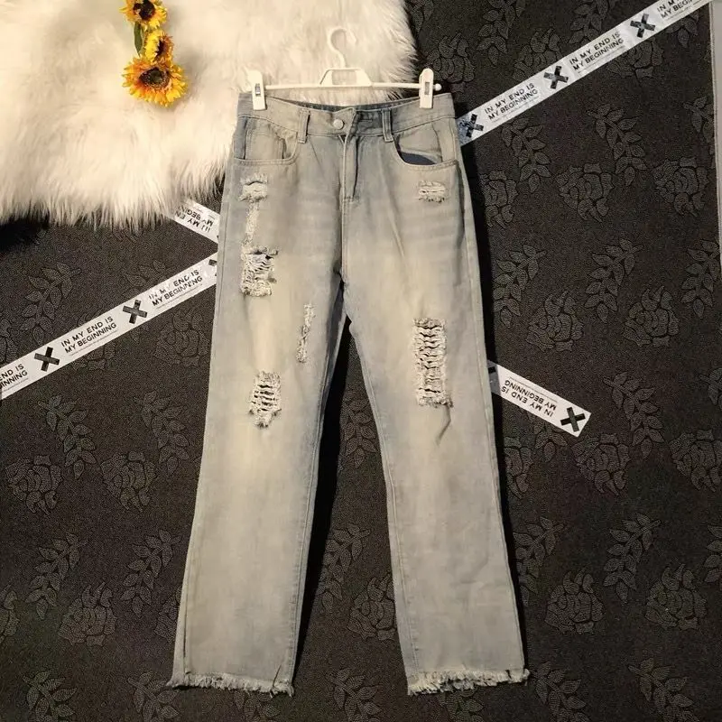 Mens Jeans Vintage Washed Distressed Denim Pants Harajuku Unisex Loose Fit Straight Leg Streetwear Casual Spring Autumn Fashion
Mens Jeans Vintage Washed Distressed Denim Pants Harajuku Unisex Loose Fit Straight Leg Streetwear Casual Spring Autumn Fashion