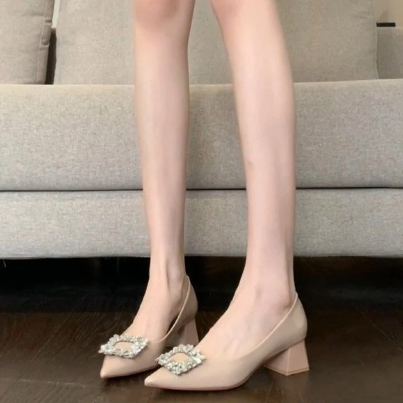 2026 New Women's Pointed-Toe High Heels Square Buckle Rhinestone-Embellished Shallow-Mouth Pumps All-Season Comfortable Shoes
2026 New Women's Pointed-Toe High Heels Square Buckle Rhinestone-Embellished Shallow-Mouth Pumps All-Season Comfortable Shoes