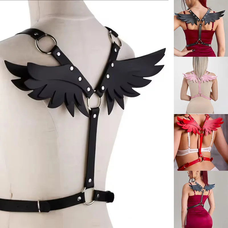 Festival Angel Wings Leather Harness Cosplay Prop Goth Punk Body Chain Women Strap Summer Girls Lingerie Cage Harness
Festival Angel Wings Leather Harness Cosplay Prop Goth Punk Body Chain Women Strap Summer Girls Lingerie Cage Harness