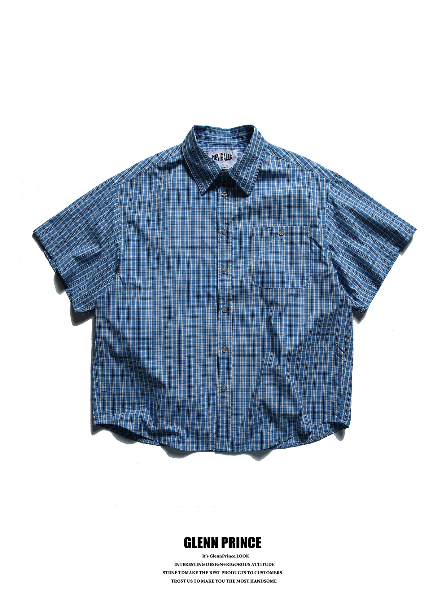 Blue Plaid Short Sleeve Oversize Shirt Men's Loose Fit Japanese Style Casual Breathable Polyester Cotton Blend Summer Shirt
Blue Plaid Short Sleeve Oversize Shirt Men's Loose Fit Japanese Style Casual Breathable Polyester Cotton Blend Summer Shirt