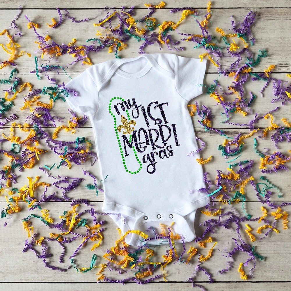 My First Mardi Gras Print Baby Romper Newborn Short Sleeve Bodysuit Mardi Gras Party Infant Outfit Toddler Jumpsuit Clothes
My First Mardi Gras Print Baby Romper Newborn Short Sleeve Bodysuit Mardi Gras Party Infant Outfit Toddler Jumpsuit Clothes