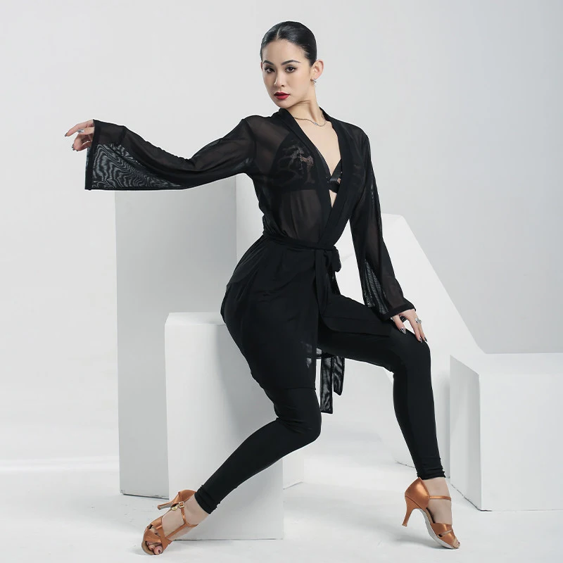 2026 Women'S Mesh Lace Up Cardigan Shirts Latin Dance Dress For Adults Chacha Rumba Teacher'S Practice Uniform Latin Wear XH4496
2026 Women'S Mesh Lace Up Cardigan Shirts Latin Dance Dress For Adults Chacha Rumba Teacher'S Practice Uniform Latin Wear XH4496