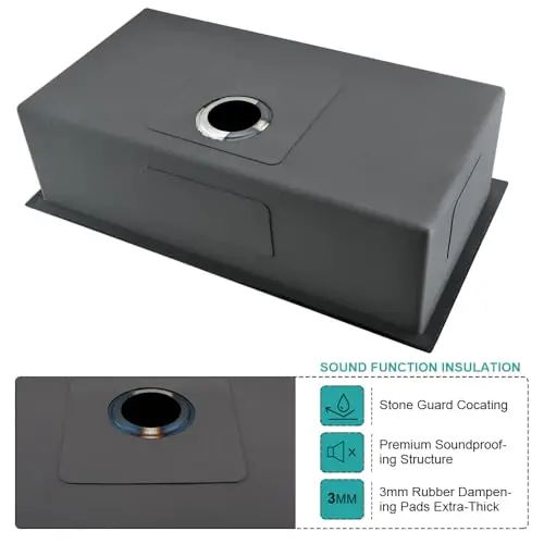 33x19 Inch Black Undermount Single Bowl Deep Kitchen Sink With Faucet Set Stainless Steel Soundproofed
33x19 Inch Black Undermount Single Bowl Deep Kitchen Sink With Faucet Set Stainless Steel Soundproofed