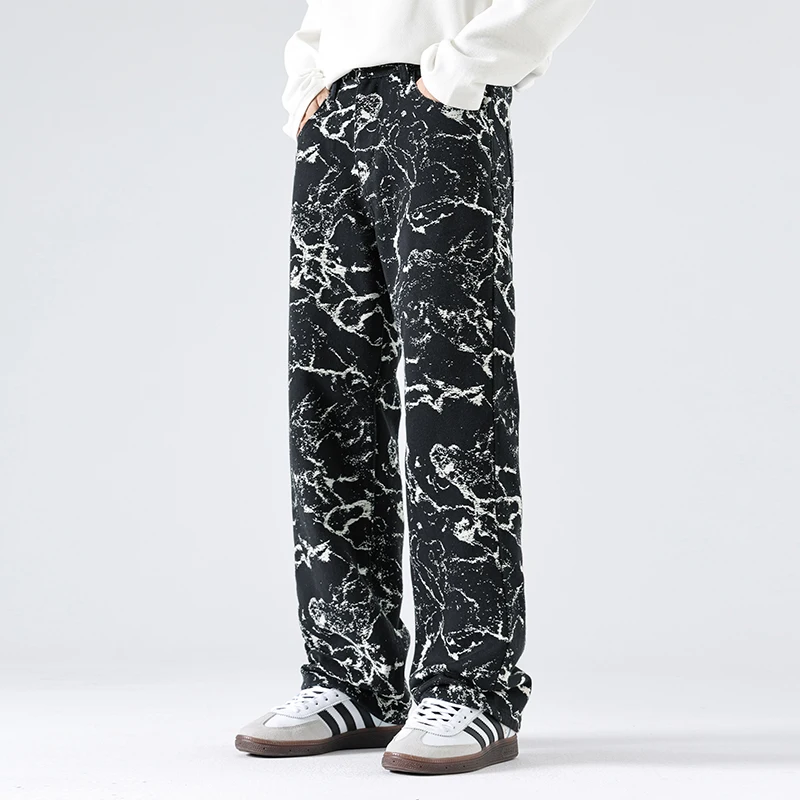 Fashion Full Print Design Black American Jeans Men'S Loose Straight Leg Trendy Brand Trendy Versatile Youth Casual Denim Pants
Fashion Full Print Design Black American Jeans Men'S Loose Straight Leg Trendy Brand Trendy Versatile Youth Casual Denim Pants