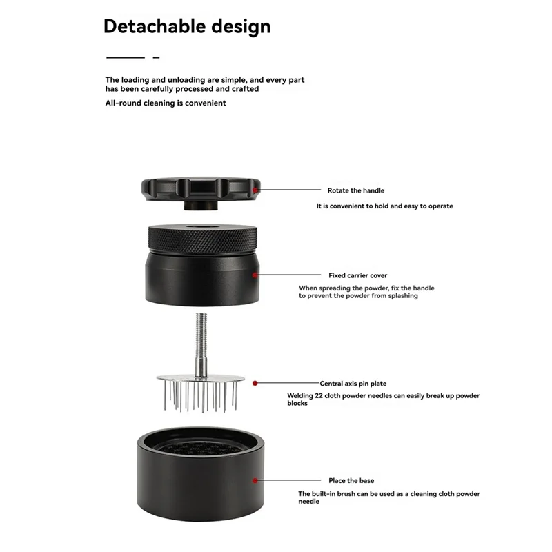 YLS-53MM Adjustable Coffee Distributor Anti-Slip Coffee Powder Distribu Needle, Coffee, Black
YLS-53MM Adjustable Coffee Distributor Anti-Slip Coffee Powder Distribu Needle, Coffee, Black