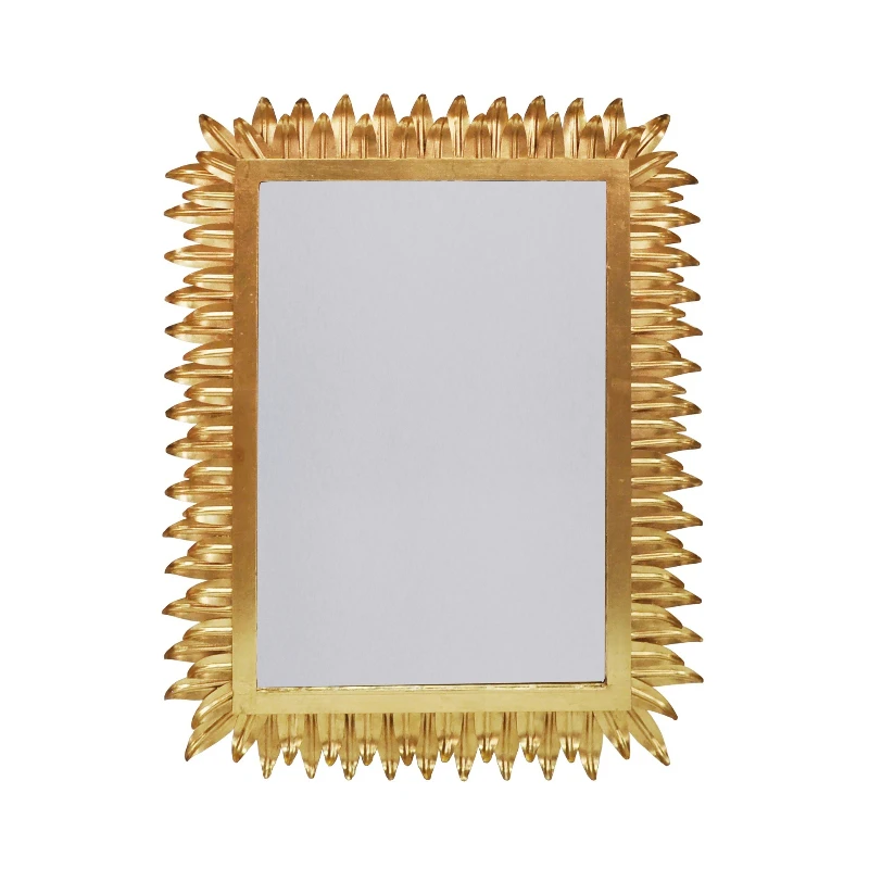 American light luxury retro iron leaf decorative mirror/gold foil hanging hotel soft decoration design American furniture
American light luxury retro iron leaf decorative mirror/gold foil hanging hotel soft decoration design American furniture
