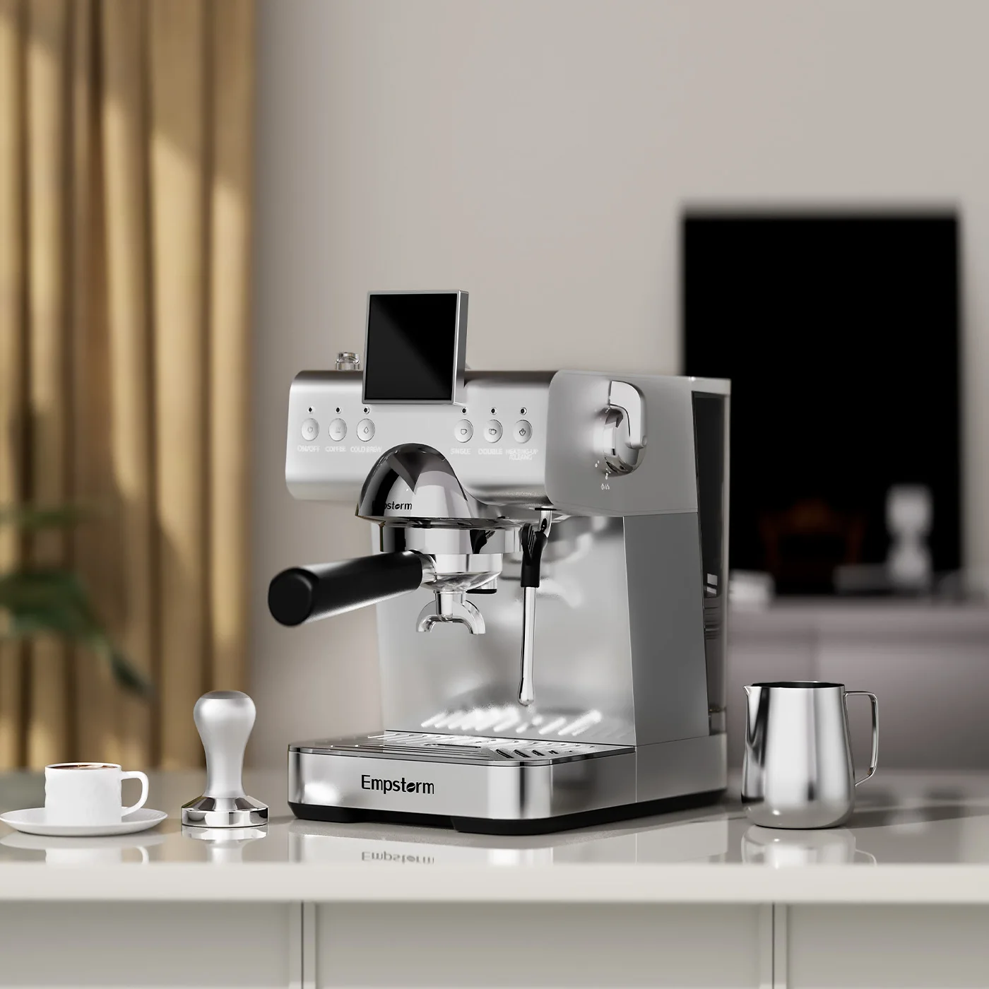 CB2 Electric Semi-Automatic Aluminum High Efficiency Easy Operate Multi-function Cappuccino Latte Maker Cold Brew Espresso Hotel
CB2 Electric Semi-Automatic Aluminum High Efficiency Easy Operate Multi-function Cappuccino Latte Maker Cold Brew Espresso Hotel